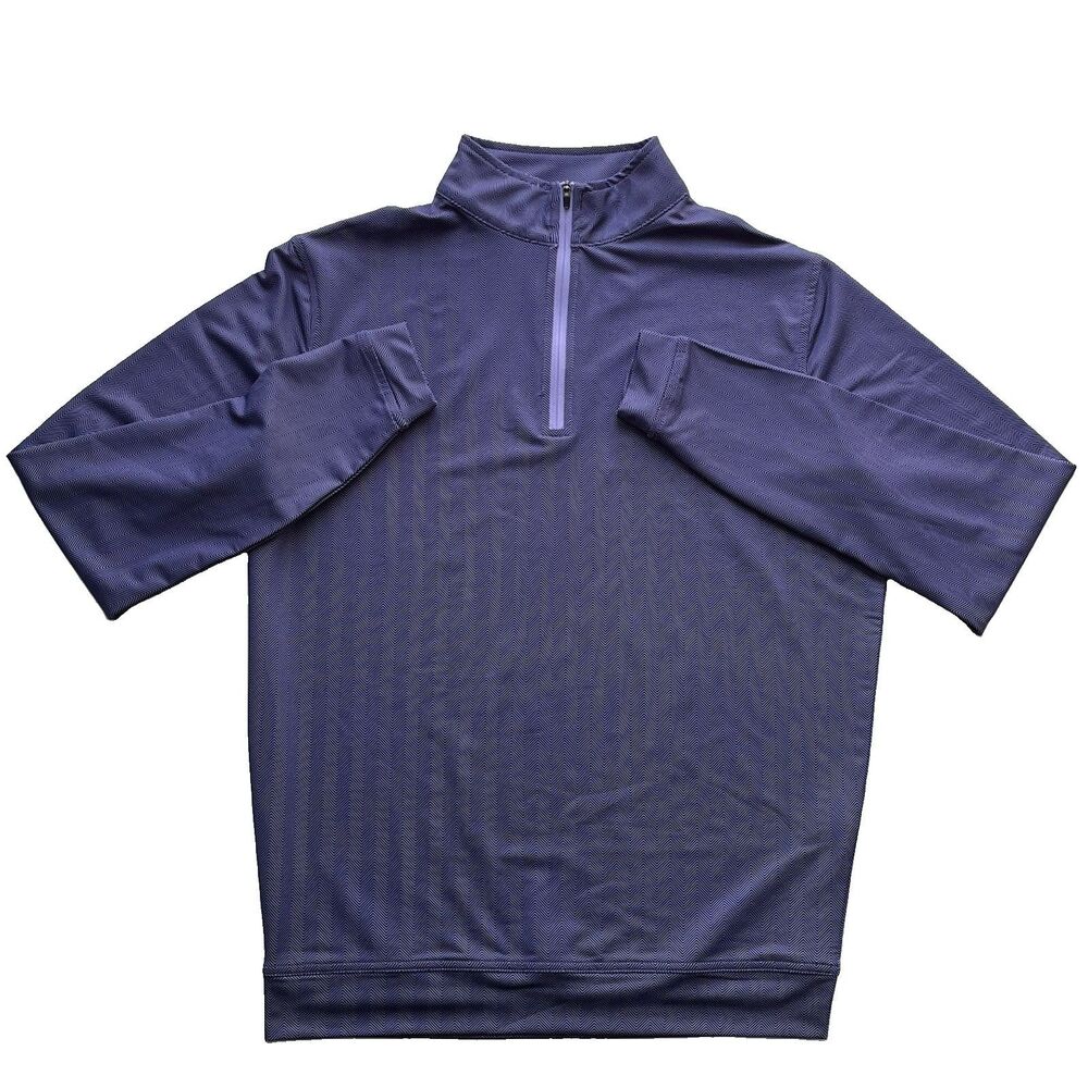 Peter Millar Perth Wicking 1/4 Zip Pullover Mens S Performance Stretch Herringbo
